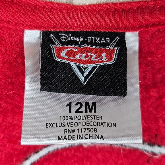 DISNEY PIXAR HYBRID APPAREL LIGHNING MCQUEEN BUTTON-UP HOODIE SWEATER SIZE 12M - Picture 7 of 10
